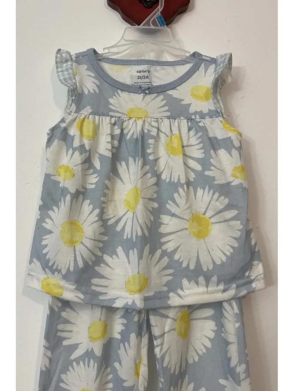 Carters Girls 2t Blue Floral Lightweight Sleeveless/Pant Pajama Set! A6840r